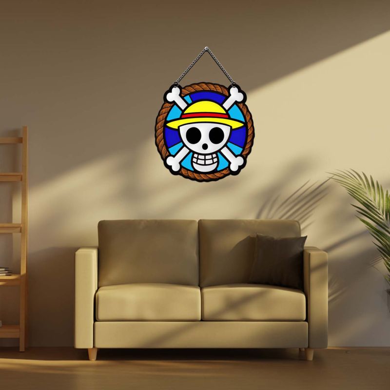 Anime Theme Wooden Wall Hanging for Kids' Bedroom, Living Room & Playrooms Birthday Return Gift For Kids & Anime Lover (One Piece369)